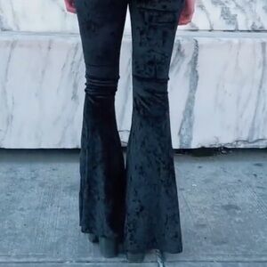John Galt Crushed Velvet Flare/Bell Pants